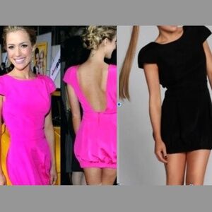 NWT NAVEN Black 100% Silk Open Back Mini Dress